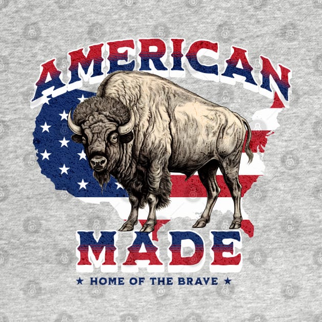 American Made - North American Bison by Featherlady Studio